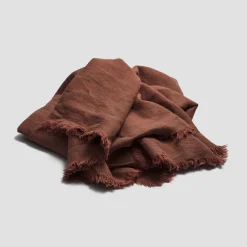 Barley Brown Linen Crinkle Throw