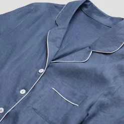 Blueberry Linen Pajama Shirt (Top Only)