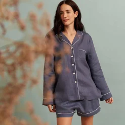 Blueberry Linen Pajama Shorts