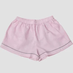 Blush Pink Linen Pajama Shorts