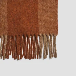 Burnt Orange Plaid Cabin Wool Blanket