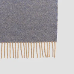Dusk Blue Botanical Wool Blanket