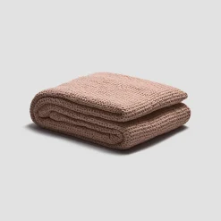 French Rose Waffle Cotton Throw
