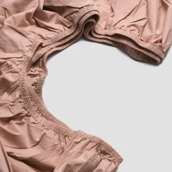 French Rose Washed Cotton Percale Fitted Sheet