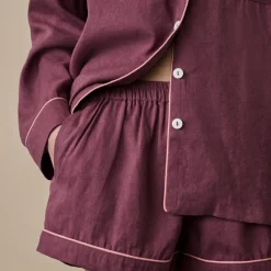 Fresh Fig Linen Pajama Shorts