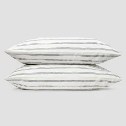 Ivory Kemptown Stripe Linen Blend Pillowcase (Pair)