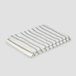 Ivory Kemptown Stripe Linen Blend Flat Sheet