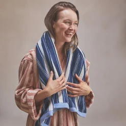 Marina Blue Shoreham Stripe Cotton Towels