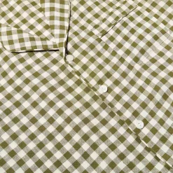 Men's Botanical Green Gingham Linen Pajama Set