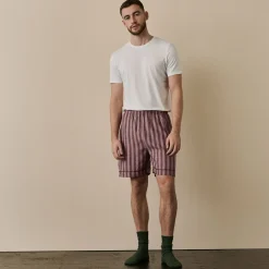 Men's Port & Woodrose Striped Linen Pajama Shorts