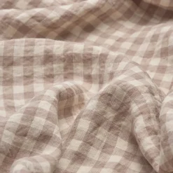 Mushroom Gingham Linen Blend Pillowcase (Pair)