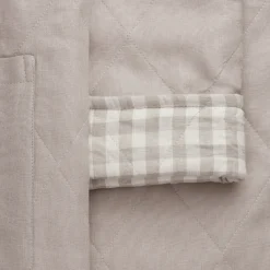 Mushroom Gingham Linen Housecoat