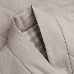 Mushroom Gingham Linen Housecoat