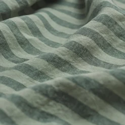 Pine Green Stripe 100% Linen Pillowcases (Pair)