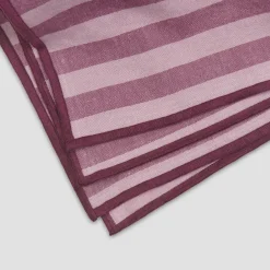Plum Wine Amberley Stripe Linen Blend Napkins Set of 4