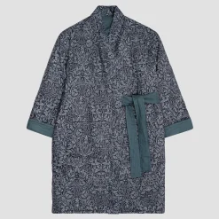 River Wandle Pure Acorn Linen Housecoat