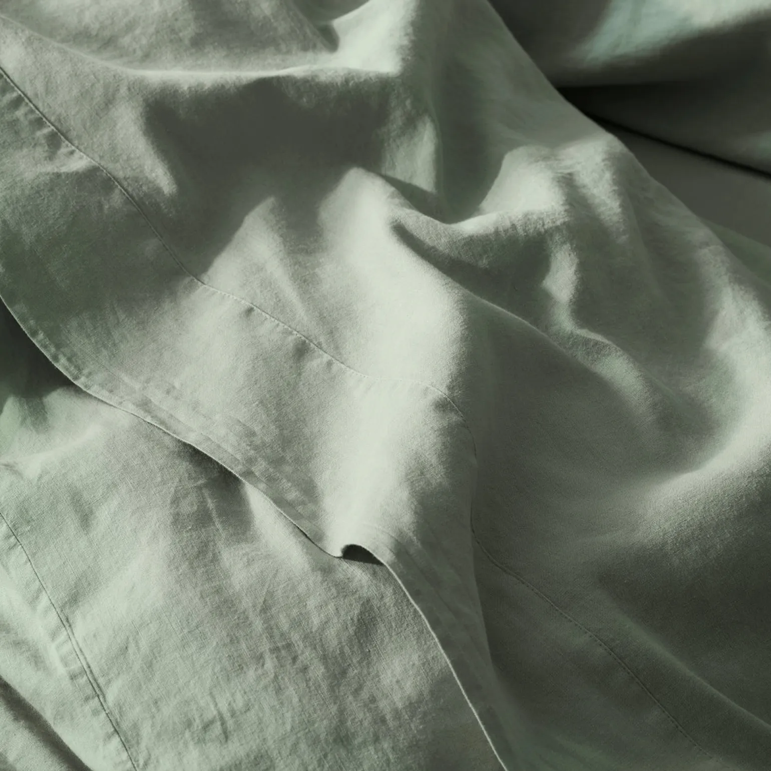 Sage Green Linen Blend Flat Sheet