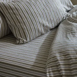 Thyme Somerley Stripe Linen Blend Fitted Sheet