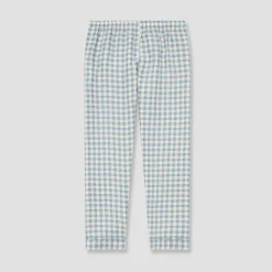 Warm Blue Gingham Linen Pajama pants