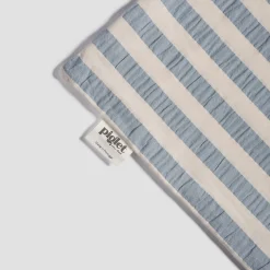 Warm Blue Seersucker Kids Stripe Cotton Bedding Set