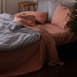 Warm Clay 100% Linen Fitted Sheet