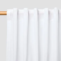 White Linen Blend Curtain (Pair)