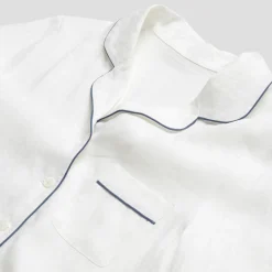 White Linen Pajama Shirt (Top Only)
