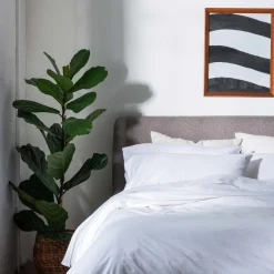 White Washed Cotton Percale Duvet Cover